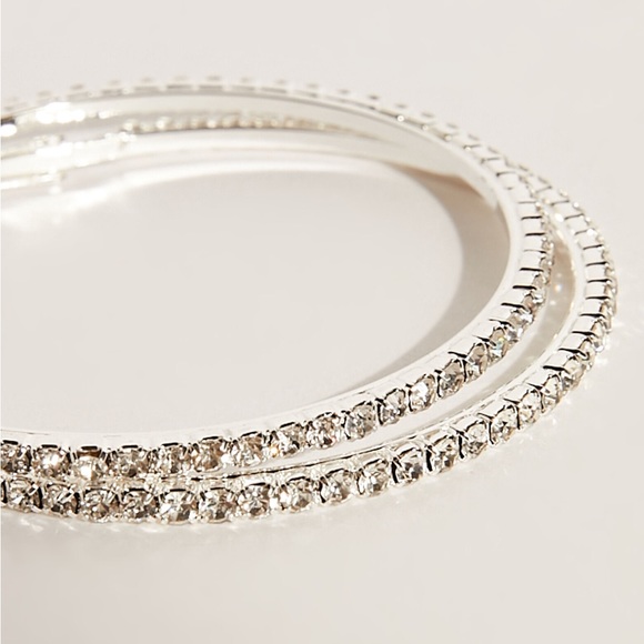 New Sterling Silver White Sapphire Minimalist Luxury Classic Hoop Earrings - Picture 10 of 16